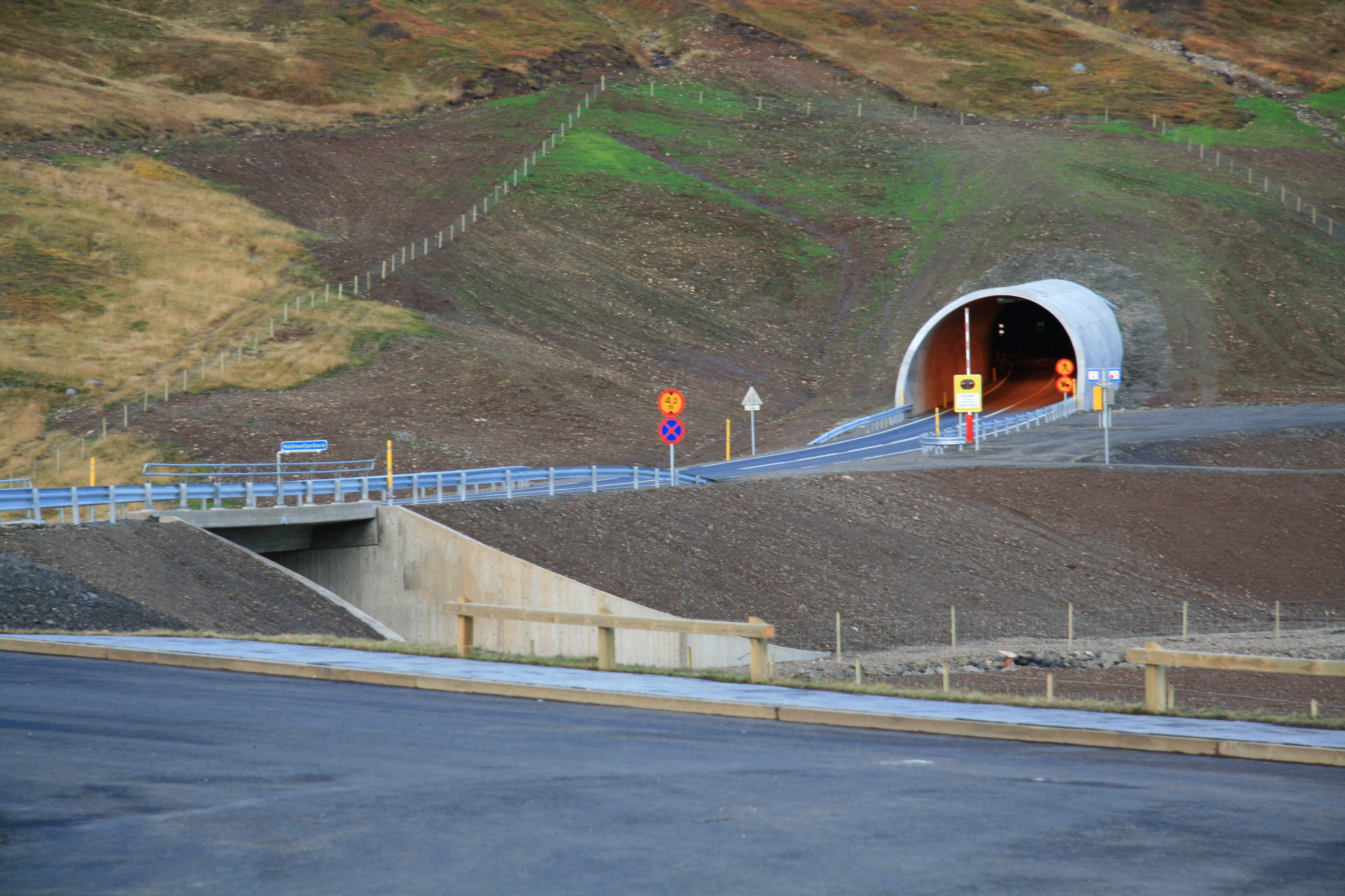 Héðinsfjörður tunnel in North Iceland