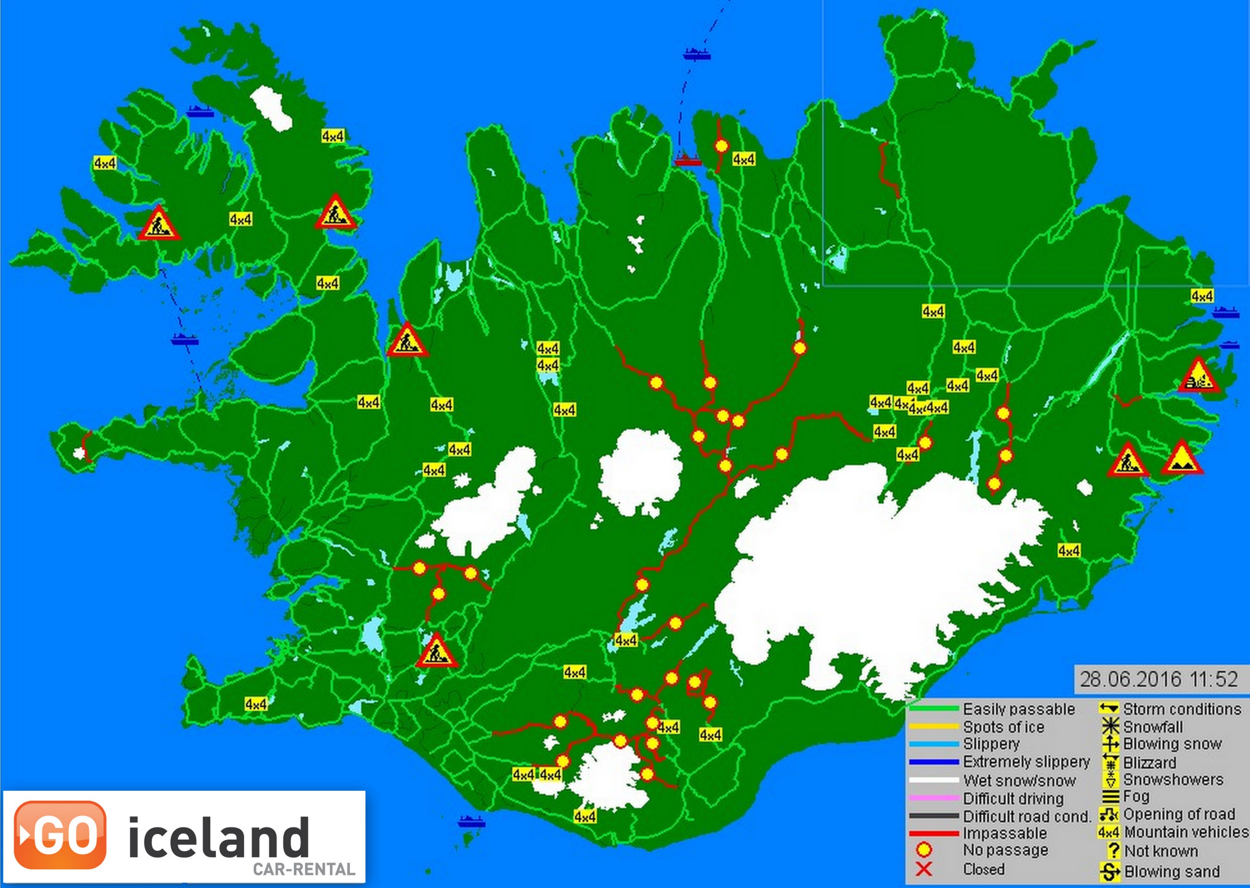 Passable F-roads in Iceland