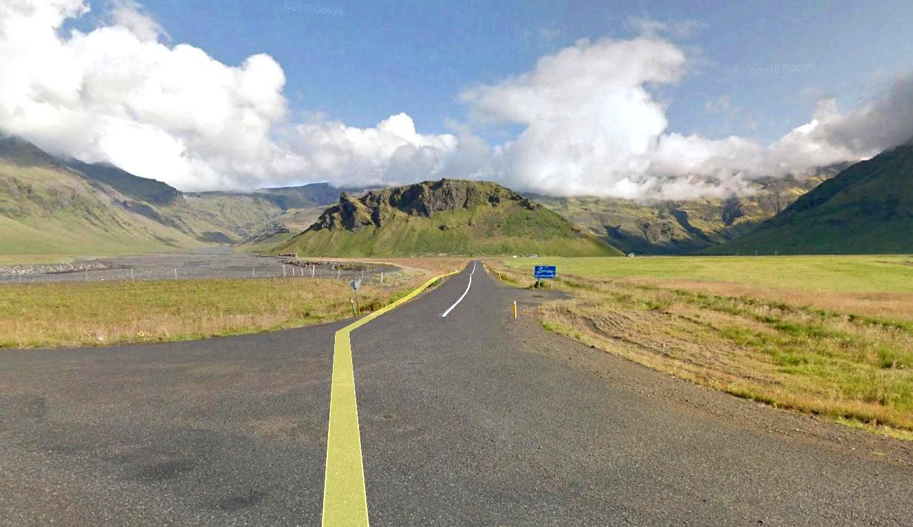 The route to Seljavallalaug in Iceland