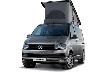 VW California Camper with roof extended