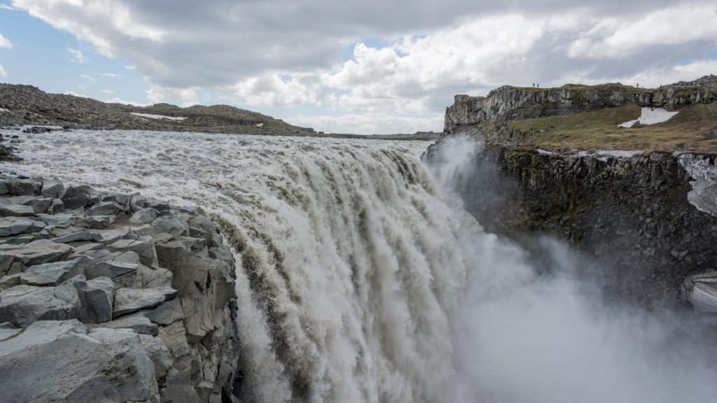 Dettifoss Waterfall on the Diamond Circle route in Iceland.