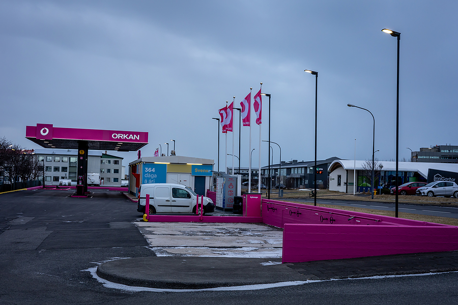 An Okran gas station in Reykjavík, Iceland.